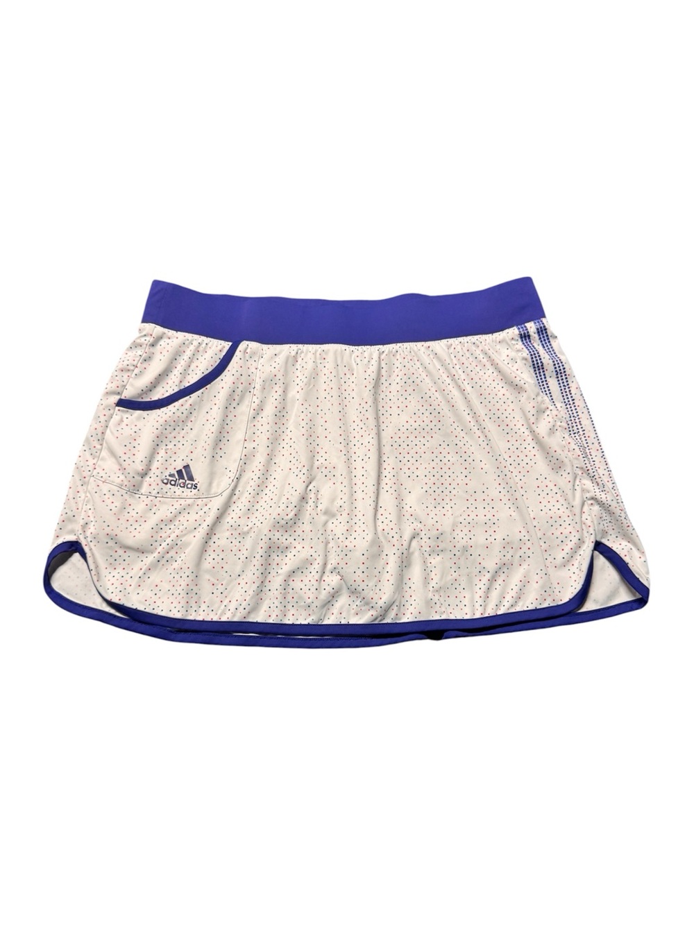 Adidas ClimaLite Tennis Skort White Blue Polka Dot Athletic Skirt Women’s M